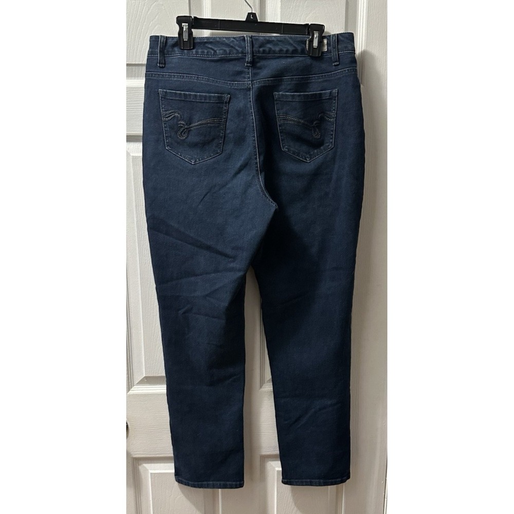 Bandolino Women's Jeans Size 14 Blue Stretch Denim Straight High Rise 29 Inseam